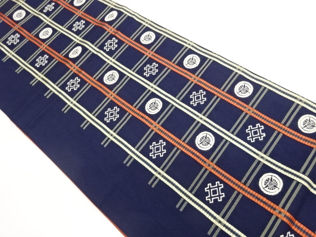 JAPANESE FUKURO OBI / WOVEN GRID